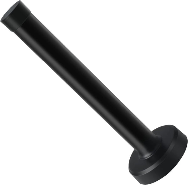 Black Stainless Steel Door Stop with Rubber Absorber Tip, 5 Inch Cylindrical Thickening Door Holder Catch