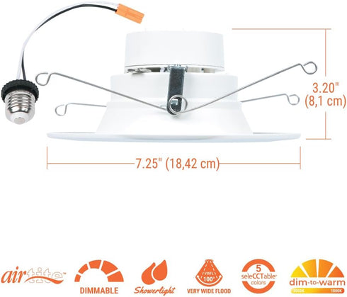 5/6 2700K 3000K 3500K 4000K 5000K Dimmable 600 RL56069FSD2W1EWH HALO RL in LED Recessed Light Trim Selectable Color
