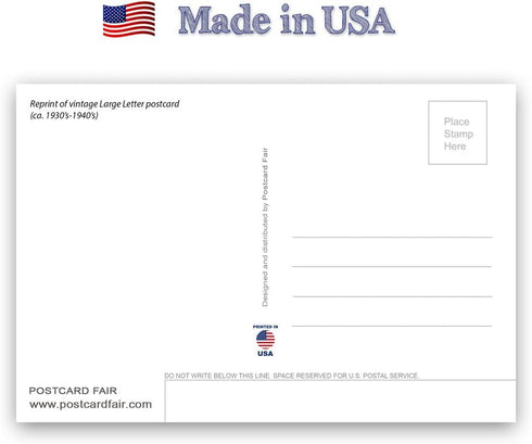 GREETINGS FROM NEW YORK Vintage Reprint Postcard Set - 20 Identical Postcards, Large Letter US State Name