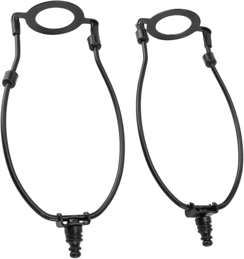 MUNEFE E26 (2Pcs) Lamp Shade Harps Holder, Lamp Harp Holder Kit, Metal Lampshades Holder with Light Base for Table