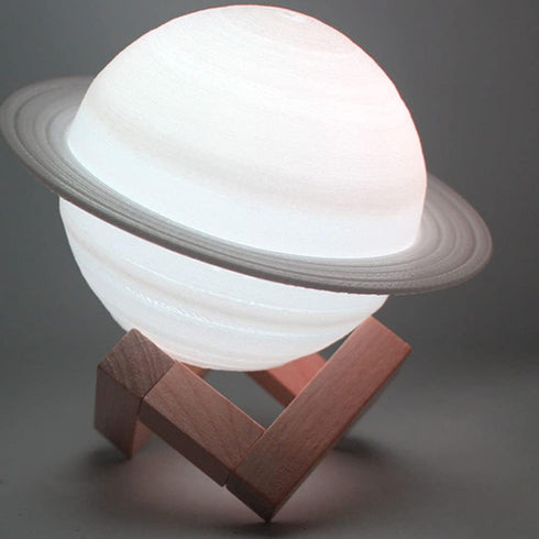 ZXKYZR8 2 3D Saturn Lamp Kids Night Light Colors LED Saturn Light with Wood Stand USB Rechargeable Gift for Baby Girls