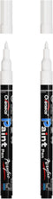 Overseas Paint Pens, White Permanent Acrylic Paint Markers 2 Pack, Water Based, 0.7mm Extra Fine for Various Surfaces