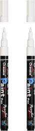Overseas Paint Pens, White Permanent Acrylic Paint Markers 2 Pack, Water Based, 0.7mm Extra Fine for Various Surfaces