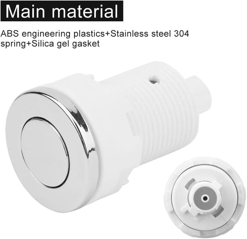 Denpetec Switch(White,Size:28mm) Air Pressure Bath Switch Tub Spa Massage Bath Garbage Waste Disposal Air Switch Push