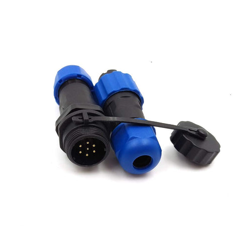SD13 7PIN Waterproof Connector, IP68 5A 380V AC High Voltage Circular Automotive Power Plug Socket