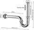 Brass 1-1/4" P-trap Pipe, Adjustable Height Sink Waste Drain Kit, Chrome