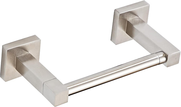 Wall Mount Toilet Paper Holder, Brushed Nickel Bathroom Double Post Pivoting Square Holder for TP, RV Paper Towels