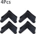 4 1.57" 1.57" Pcs L Shaped Black PVC Angle Iron Caps Furniture Angle Bed Pads Steel Frame Racks Shelves Feet Covers