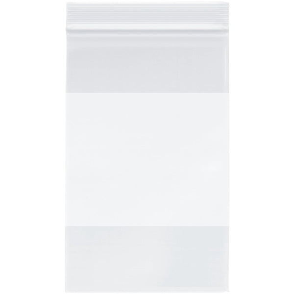 Plymor 5" x 8" Reclosable Plastic Bags, 2 Mil, Pack of 500 with White-Block Zipper