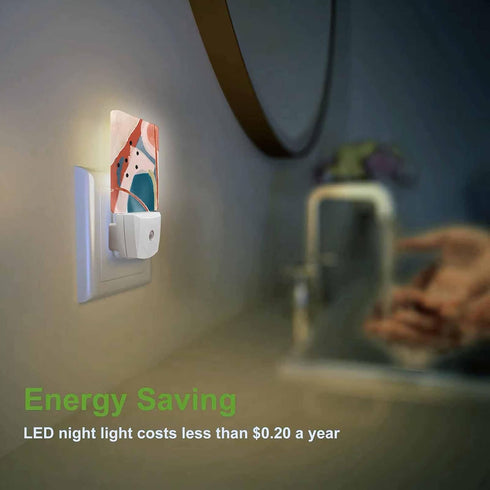 Chrobak LED Night Light,Abstract Creative Pattern LED Night Light Plug into Wall with Dusk to Dawn Light Sensor White