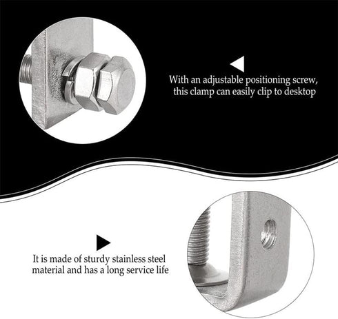 304 Stainless Steel C Clamps, Heavy Duty Adjustable Wide Jaw Opening for Metal Working, Woodworking, 2.5in/2pcs