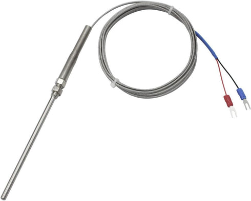 T-PRO K-Type Temperature Sensors 2M/6.6Ft Wire, Stainless Steel Probe (100mm Length)