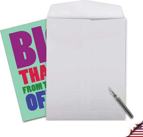 NobleWorks Big Thanks From The Office - Boss Coworker Thank You Greeting Card with Envelope, Extra Large 8.5 x 11 Inch