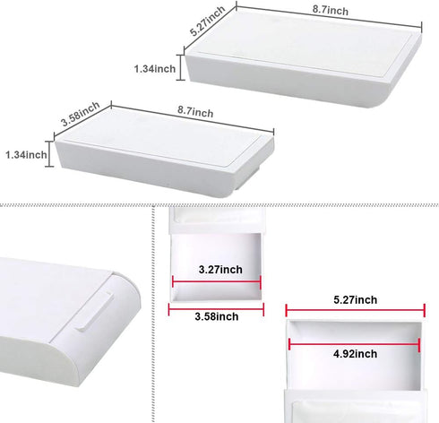 YOOUSOO 2 Pack Under Desk Drawer Organizer, Slide Out Drawer Attachment, Plastic Desk Accessories & Workspace Organizers,Hidden Desktop Pen Holder for Desk Self-Adhesive… by YOOUSOO