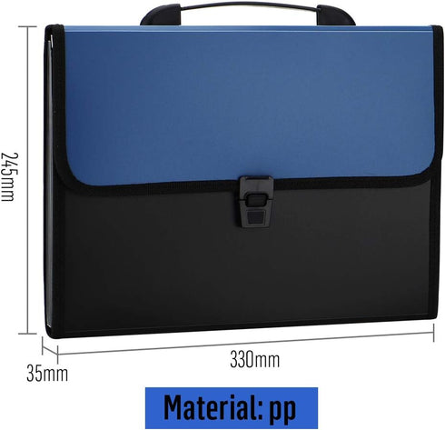 Expanding File Folder with Handle, 2019 New 13-Pocket Plastic Accordion Organizer, A4 Size Waterproof & Durable (Deep
