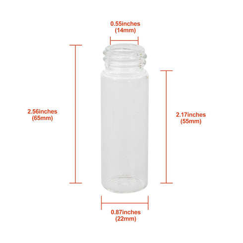 15ml Glass Vials with Screw Caps and Plastic Stoppers, Small Clear Liquid Sample Vial, Leak-Proof, 50PCS