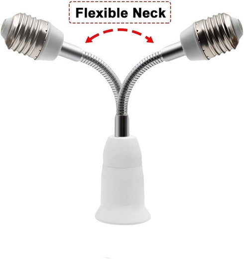 RONG&LAN E27 Flexible Light Bulb Socket Adapter, Adjustable Edison Bulb Socket Extension (11.8inch, 2-Pack)