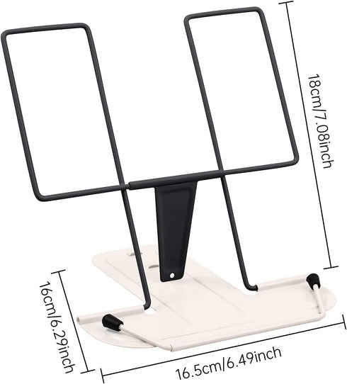 MSDADA Metal Book Stand for Desk: Adjustable Cookbook Holder, Portable Documents Holder, Sturdy Typing Stand