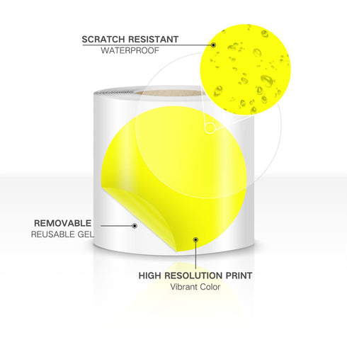 EVQ 200 PCS Dot Shaped Floor Marking Tape - Social Distancing Floor Marker Decal, 3.5" Diameter, Yellow