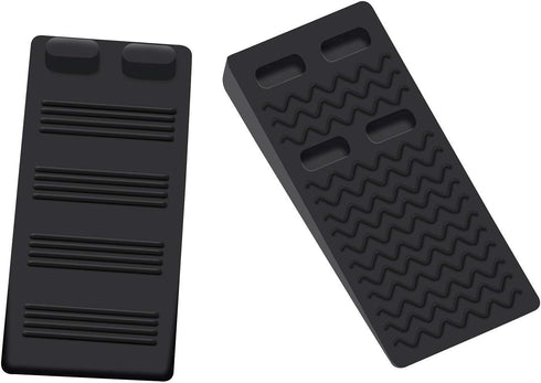 Thin Door Stop Rubber Wedge - Flexible Non-Scratching Door Holder for Bottom of Door, Smart Stackable Design - Black