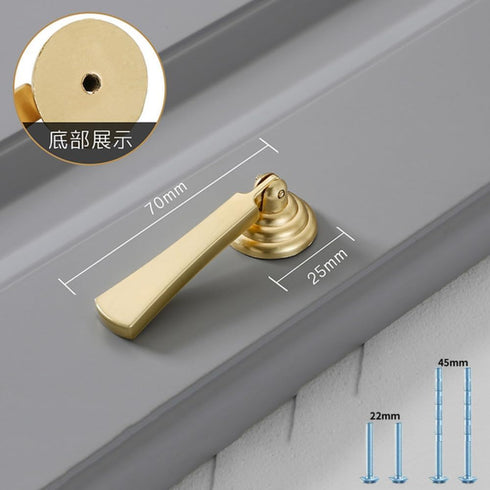SKFGNX Hardware,5 Gold Cabinet Pulls Solid Zinc Alloy Kitchen Cupboard Single Hole for Bedside Table Handle Drawer