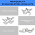 Hooshing 20PCS M6 304 Wing Nuts Stainless Steel Fasteners Parts Screws Hand Twist Tighten Ear Butterfly Nuts