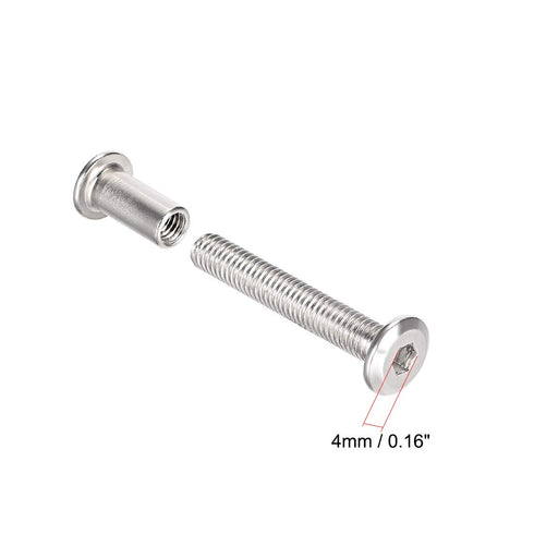 uxcell Screw Post Fit for 5/16"(8mm) Hole Dia, Male M6x30mm Belt Buckle Binding Bolts Leather Fastener Carbon Steel (10