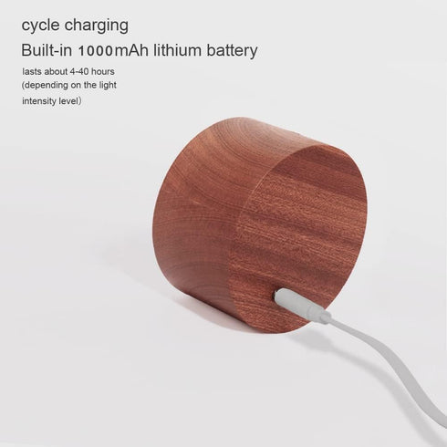 Generic Dimming Wooden Magnetic Wall Sconce,Wireless Led Wall Mounted Reading Lights USB Rechargeable Light Stepless