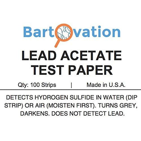 Lead Acetate Test Paper for Hydrogen Sulfide Detection, Vial of 100 Paper Strips