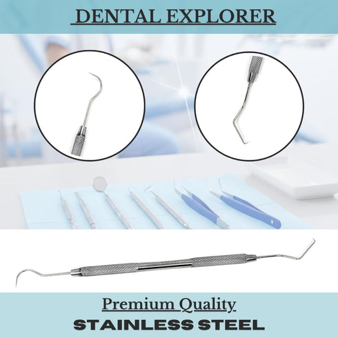 HIGH TECH INSTRUMENTS #5 (5) Dental Tartar Scraper Tool Double Ended Explorer Probe Plaque Remover Stainless Steel