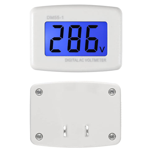 2PCS AC 80-300V LCD Digital Voltmeter,Flat US Plug Voltage Measuring Monitor AC 110V 220V Voltage Panel Power Volt Test Monitor Gauge Meter