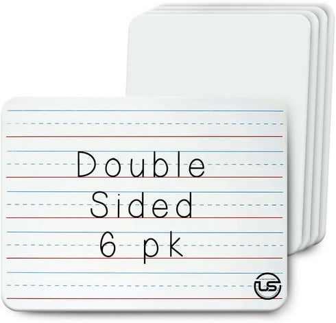 Dry Erase Board Lined and Blank, Double Sided Whiteboard, 6 Pack