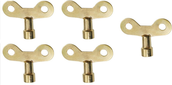 5 Pcs Solid Brass Radiator Bleed Keys, Plumbing Tools for Venting Air Switch Spool Radiator Wrenches