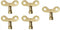 5 Pcs Solid Brass Radiator Bleed Keys, Plumbing Tools for Venting Air Switch Spool Radiator Wrenches