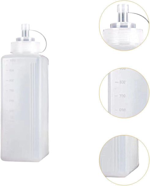 IEUDNS 1000ml Bottle Ketchup Honey Dispenser Wide Mouth with Lid Refillable Reusable Ketchup Bottle Sauce Dispenser