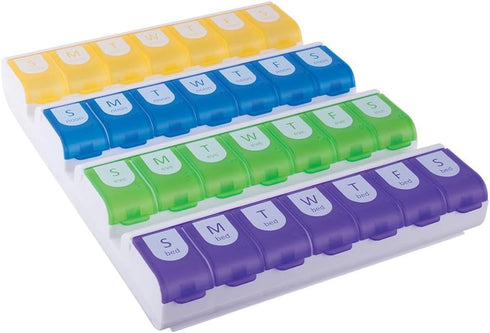 Generic 4X Day Weekly Pill Organizer with Easy Fill