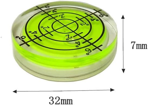 6 pcs Bubble Spirit Level, 32x7mm Circular Level Bubble for RV, Travel Trailer, Tripod, Phonograph