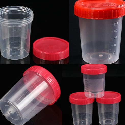 NentMent 6 Pack 4 oz Specimen Cups Disposable Urine Collection Containers with Leak Proof Lids Stool Sample Pee Cup