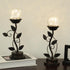 Set 2 Bulb NEEDOMO of Led Table Lamp Bedside Nightstand Lamps, Crackle Glass Ball Led with Bronze Metal Leaf Desk