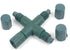 3-Way C7 Novelty Lights Coaxial String Light X-Connector, Green Weather-Tight Splitter for Coax LED Mini & Strings