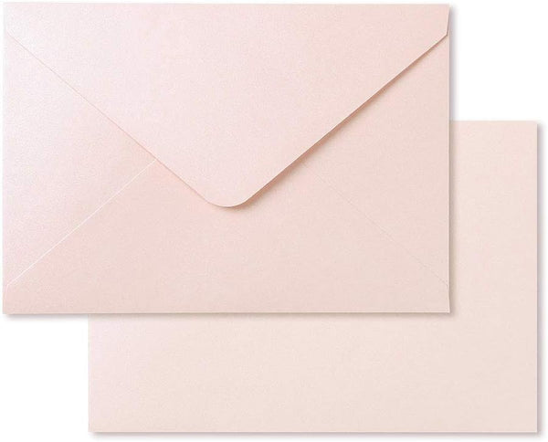 PONATIA 50 PCS/Pack A7 Envelopes - Shiny Blush Pink - 5.25 x 7.5'' - Perfect for 5 x 7'' Wedding Invites