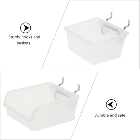 Set Cabilock Pegboard Bins and Hooks for Garage Organization, Small Parts Storage Baskets with Pegboard Hooks