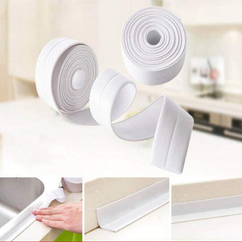 Bathtub Wall Caulk Strip, PE Self Adhesive Waterproof Sealing Tape, 38mm x 3.2m, White