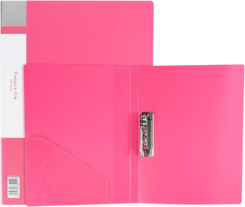 PATIKIL 9.3x12.2" Punchless Binder Clamp, 2 Pcs Plastic Clip Binder Without Rings for A4 Size Paper, Rose Red