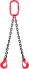 Chain Sling 2/5 Inch X 5 Ft, 4410lb Double Leg with Sling Hooks, Grade 80 Alloy Steel Engine Chain Hoist Lifts