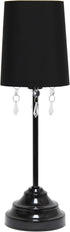 Simple Designs 17.25" Chic and Stylish Crystal Adorned Table Lamp - Black