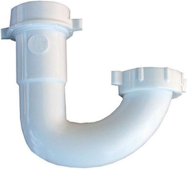 LASCO 03-4227 White Plastic Tubular 1-1/2-Inch J-Bend with Nuts and Washers, One Side Reverse Nut