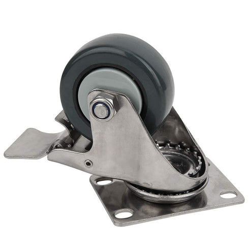 1.5in 304 30kg/66.1lb Silent Casters Locking Stainless Steel Trolleys Loading