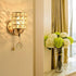 TEEM Set 2, E26 -Bulbs Modern Luxury Gold Crystal Wall Sconces of Hardwired Lights Standard Socket Decorative Light