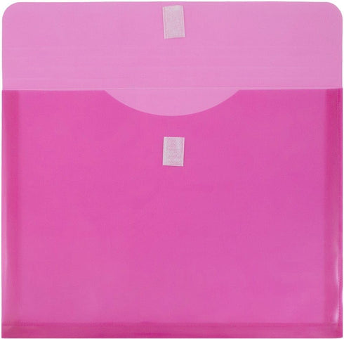 JAM PAPER Plastic Expansion Envelopes with Hook & Loop Closure - Letter Booklet - 9 3/4 x 13 with 1 Inch Expansion -
